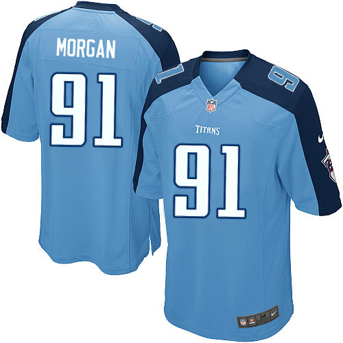 Youth Elite Derrick Morgan Nike Jersey Light Blue Home - #91 NFL Tennessee Titans